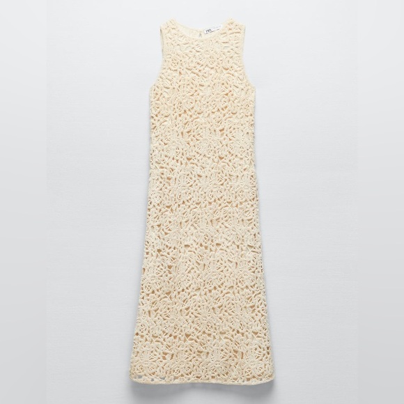 Zara | Dresses | Zara Limited Edition Open Work Crocheted Knit Dress |  Poshmark